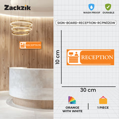 Zaqiz Reception Sign Boards – Self-Adhesive Door & Wall Signage for Easy Identification