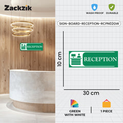 Zaqiz Reception Sign Boards – Self-Adhesive Door & Wall Signage for Easy Identification
