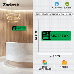 Zaqiz Reception Sign Boards – Self-Adhesive Door & Wall Signage for Easy Identification