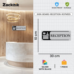 Zaqiz Reception Sign Boards – Self-Adhesive Door & Wall Signage for Easy Identification