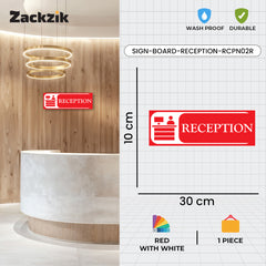 Zaqiz Reception Sign Boards – Self-Adhesive Door & Wall Signage for Easy Identification
