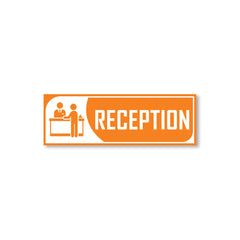 Zackzik Reception Sign Boards – Clear Vinyl Sign for Office, Hotel & Front Desk Direction