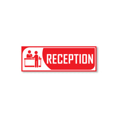 Zackzik Reception Sign Boards – Clear Vinyl Sign for Office, Hotel & Front Desk Direction