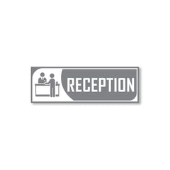 Zackzik Reception Sign Boards – Clear Vinyl Sign for Office, Hotel & Front Desk Direction