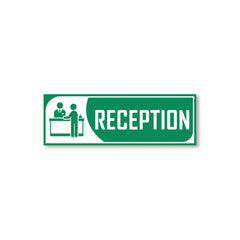 Zackzik Reception Sign Boards – Clear Vinyl Sign for Office, Hotel & Front Desk Direction