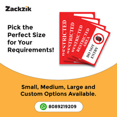 Zaqiz Restricted Area Sign Boards – Bold Warning Sign for Offices, Factories & Warehouses