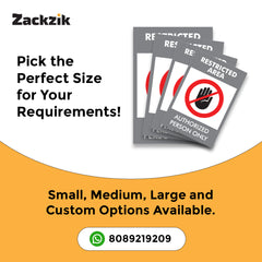 Zackzik Restricted Area Sign Boards – Authorized Personnel Only Safety Sign Decal