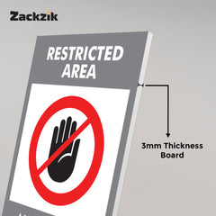 Zackzik Restricted Area Sign Boards – Authorized Personnel Only Safety Sign Decal