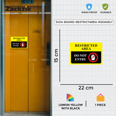 Zaqiz Restricted Area Sign Boards – Bold Warning Sign for Offices, Factories & Warehouses