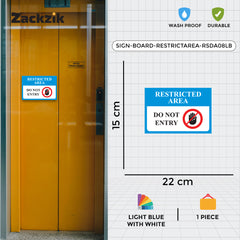 Zaqiz Restricted Area Sign Boards – Bold Warning Sign for Offices, Factories & Warehouses