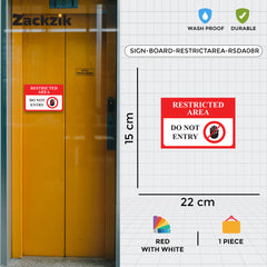 Zaqiz Restricted Area Sign Boards – Bold Warning Sign for Offices, Factories & Warehouses