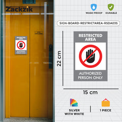 Zackzik Restricted Area Sign Boards – Authorized Personnel Only Safety Sign Decal