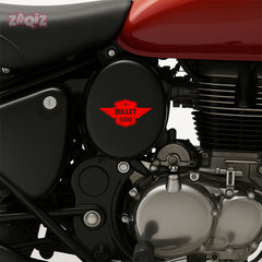 Built Like a Gun Goes Like a Bullet Round Star Sticker for Royal Enfield Bike
