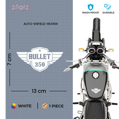 Royal Enfield Bullet 500 Winged Logo Sticker | Classic Motorcycle Badge Decal