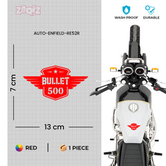 Built Like a Gun Goes Like a Bullet Round Star Sticker for Royal Enfield Bike