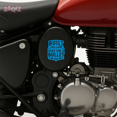 Built Like a Gun Goes Like a Bullet Round Star Sticker for Royal Enfield Bike