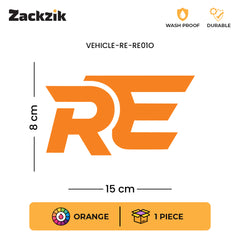 RE Logo Tank Sticker Compatible for Royal Enfield Bikes