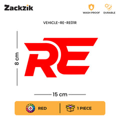 RE Logo Tank Sticker Compatible for Royal Enfield Bikes