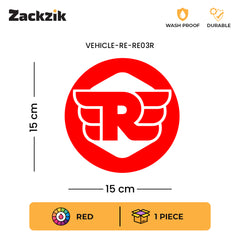 Vintage Winged R Logo Sticker Compatible for Royal Enfield Bikes