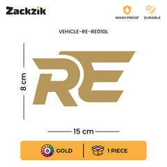 RE Logo Tank Sticker Compatible for Royal Enfield Bikes
