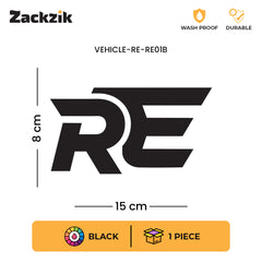 RE Logo Tank Sticker Compatible for Royal Enfield Bikes