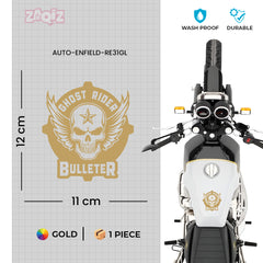 Flaming Skull Sticker Compatible with Royal Enfield Bullet Bikes