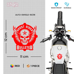 Flaming Skull Sticker Compatible with Royal Enfield Bullet Bikes