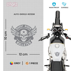 Flaming Skull Bulleteer Sticker for Royal Enfield Bullet Tank & Helmet