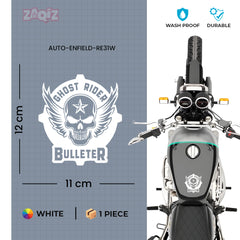 Flaming Skull Sticker Compatible with Royal Enfield Bullet Bikes