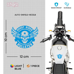Flaming Skull Bulleteer Sticker for Royal Enfield Bullet Tank & Helmet