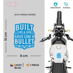 Built Like a Gun Goes Like a Bullet Round Star Sticker for Royal Enfield Bike