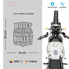 Built Like a Gun Goes Like a Bullet Round Star Sticker for Royal Enfield Bike