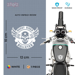 Flaming Skull Bulleteer Sticker for Royal Enfield Bullet Tank & Helmet