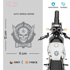 Flaming Skull Sticker Compatible with Royal Enfield Bullet Bikes