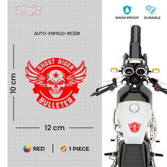 Flaming Skull Bulleteer Sticker for Royal Enfield Bullet Tank & Helmet