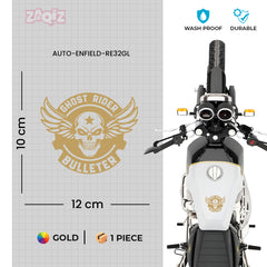 Flaming Skull Bulleteer Sticker for Royal Enfield Bullet Tank & Helmet