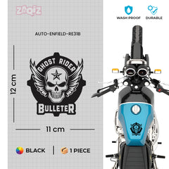 Flaming Skull Sticker Compatible with Royal Enfield Bullet Bikes