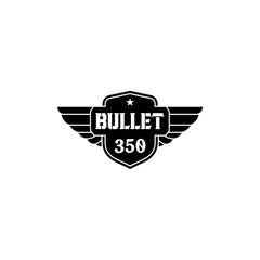Royal Enfield Bullet 500 Winged Logo Sticker | Classic Motorcycle Badge Decal