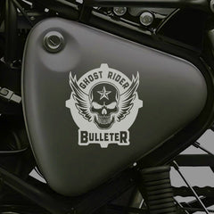 Flaming Skull Sticker Compatible with Royal Enfield Bullet Bikes
