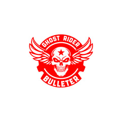 Flaming Skull Bulleteer Sticker for Royal Enfield Bullet Tank & Helmet