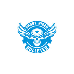 Flaming Skull Bulleteer Sticker for Royal Enfield Bullet Tank & Helmet
