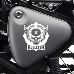 Flaming Skull Sticker Compatible with Royal Enfield Bullet Bikes