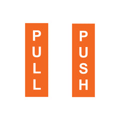 Pull Push Door Sign Stickers – Vertical Vinyl Instruction Decals