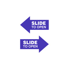 Sliding Door Instruction Sign with Arrow – Durable Waterproof Sticker