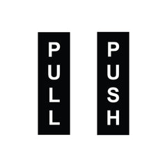 Pull Push Door Sign Stickers – Vertical Vinyl Instruction Decals