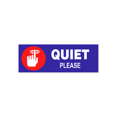 Quiet Please Sign Sticker – Silent Zone Notice Sign