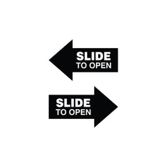 Sliding Door Instruction Sign with Arrow – Durable Waterproof Sticker