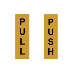 Pull Push Door Sign Stickers – Vertical Vinyl Instruction Decals