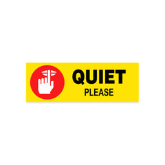 Quiet Please Sign Sticker – Silent Zone Notice Sign