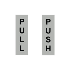 Pull Push Door Sign Stickers – Vertical Vinyl Instruction Decals